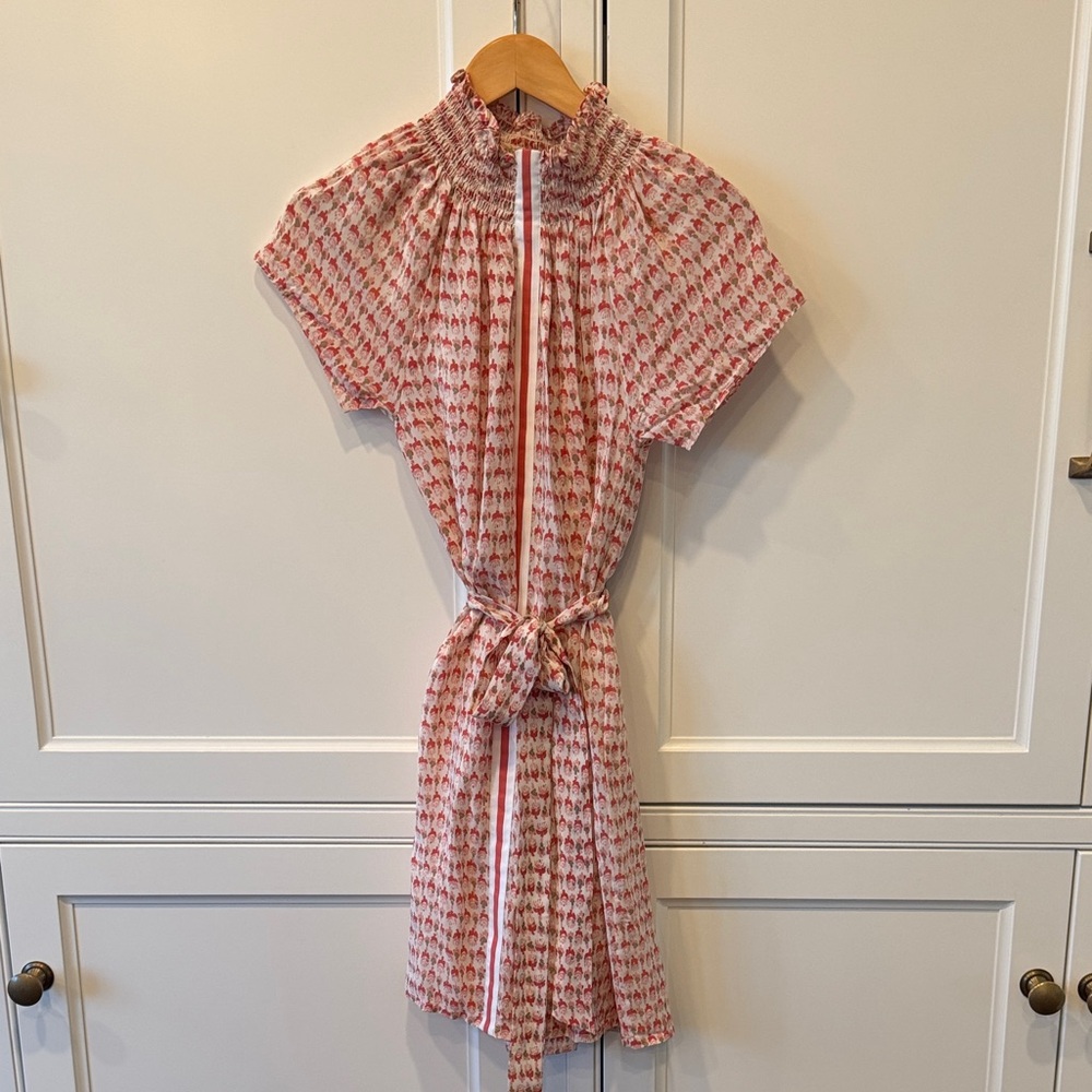 Chic Pink Patterned Mini Dress - image 1